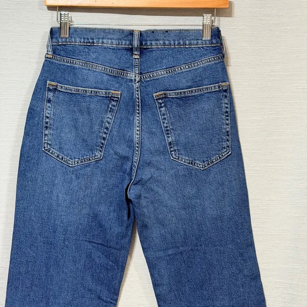Gap 90s Loose High Rise Jeans Womens 25 0R Medium Wash Blue Straight Leg Denim - Image 4