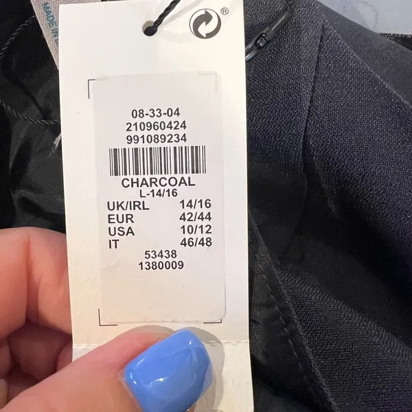 Primark Women's Large Gray‎ Button Front Lined Vest Waistcoat Fitted V Neck NWT - Image 8