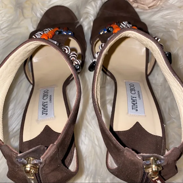 🎉HP🎉 JIMMY CHOO Seashell & Beaded Heels SZ 9 - Image 6