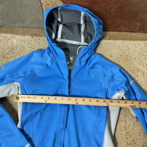Mountain Hardwear Windstopper Softshell Hoodie Womens S Blue‎ Gorpcore Jacket - Image 3