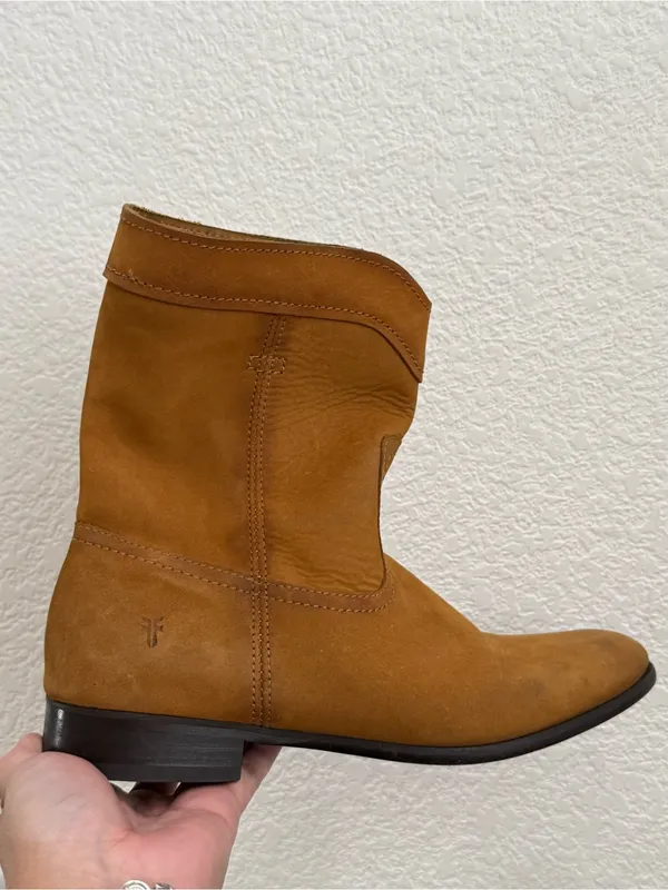 FRYE Cognac Cara Roper Mid Calf Pull On Boots Size 9 - Image 8