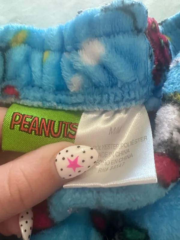 Peanuts CHRISTMAS blue pajama bottoms Size M - Image 2
