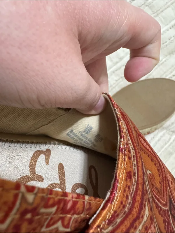 Sam Edelman Khloe Slip On Orange Paisley Espadrille - Image 4