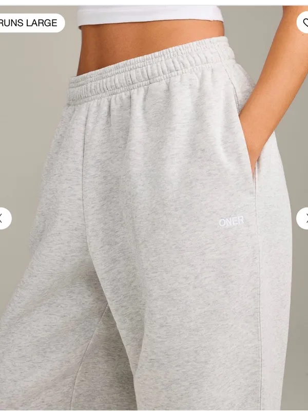 Oner Active Foundations Cosy Oversized Cuffed Joggers Light Grey Marl M-Long - Image 6