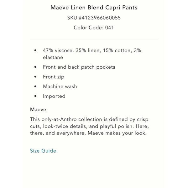 Anthropologie Maeve Linen Blend Capri Pants - Image 5