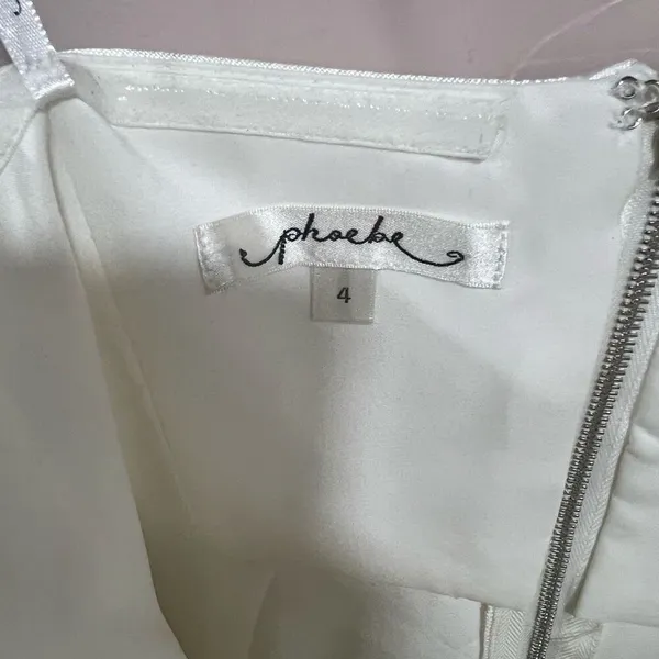 Phoebe White Sz 4 strapless polyester Cocktail Dress - Image 6