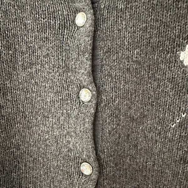 Old Navy Women’s Gray Argyle Button Front Crew Neck Cardigan Sweater S - Image 3