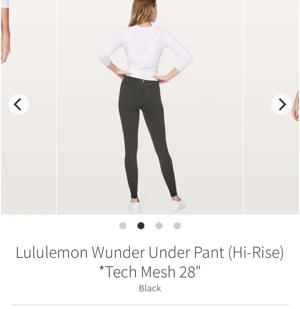 Lululemon Wunder Under Pant (Hi-Rise) *Tech Mesh 28" Black size 8 - Image 2