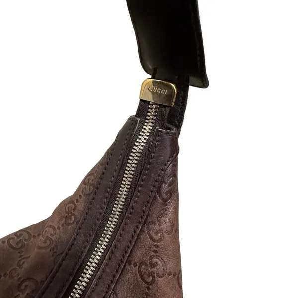 Authentic GUCCI Guccissima Large Leather Princy Hobo‎ Shoulder Bag Brown 162882 - Image 7