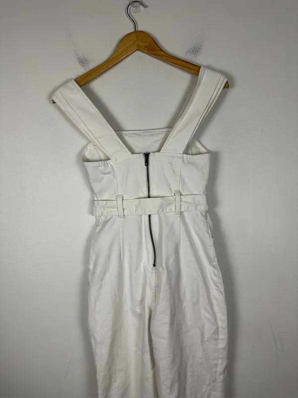 Alice + Olivia White Jean Belted Gorgeous Jumpsuit Women’s Sz 25 - Image 11