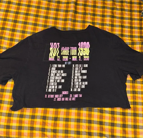 Cropped KISS Tour Tee Black Size M - Image 2