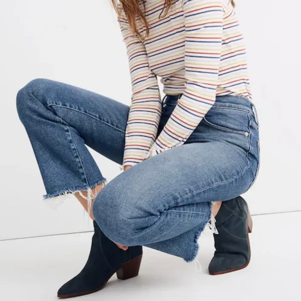 madewell Curvy Cali Demi-Boot Crop Jeans size 23 Blue - Image 2