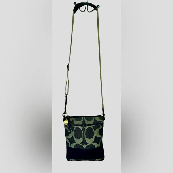Coach Y2K Vintage Signature Denim Blue and Cream Crossbody Bag - Image 2