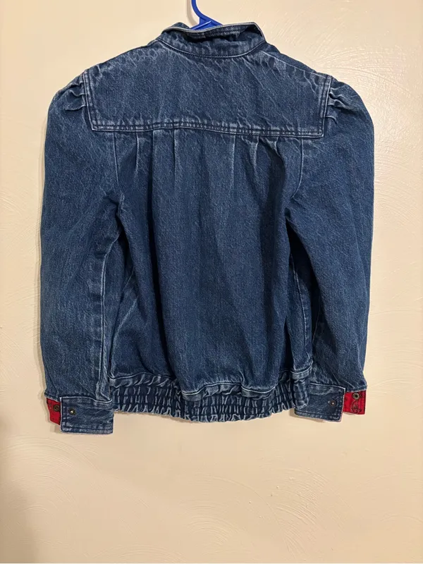 Vintage Julie K Setterdahl Denim Jacket Womens M Puff Sleeve Western Prairie - Image 7