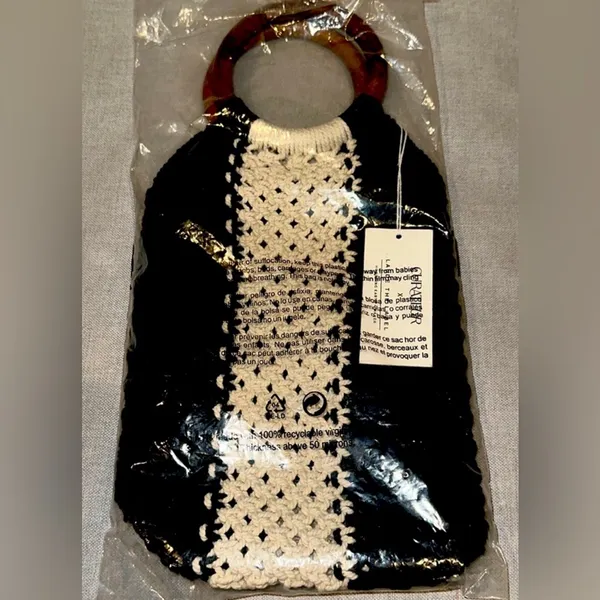 Laude‎ The Label Gabby Black Cream Macrame Bag - Image 7