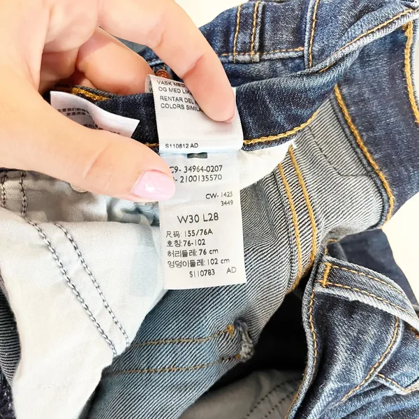 Levi's Wedgie Straight High Rise Ankle Jeans Dark Wash Blue - Image 3
