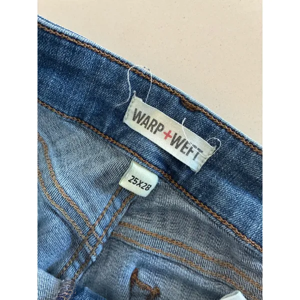Warp + Weft JFK New York City Skinny Jeans Womens 25x28 Medium Wash Blue‎ Denim - Image 3