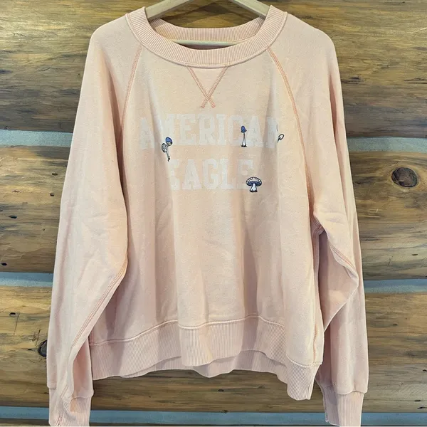 American Eagle Mushroom Graphic Sweatshirt size L - Image 2