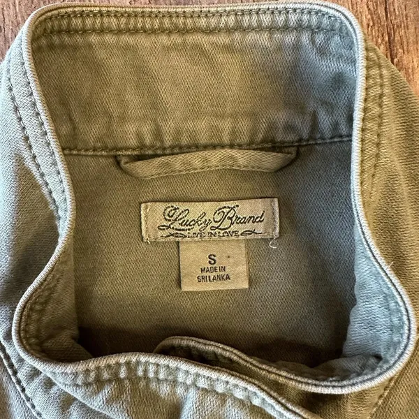 Lucky Brand Jacket Womens Small Army Green Utility Military Pockets Full Zip - Image 2