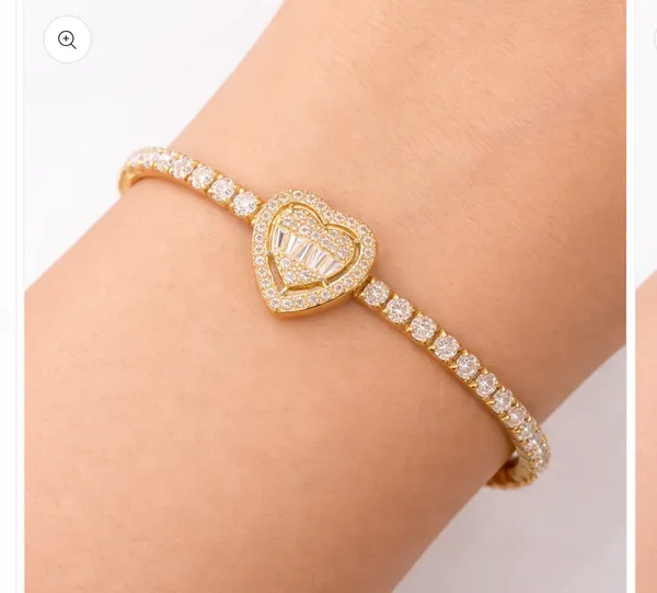 Stainless Steel Heart Bracelet – Gold - Image 2