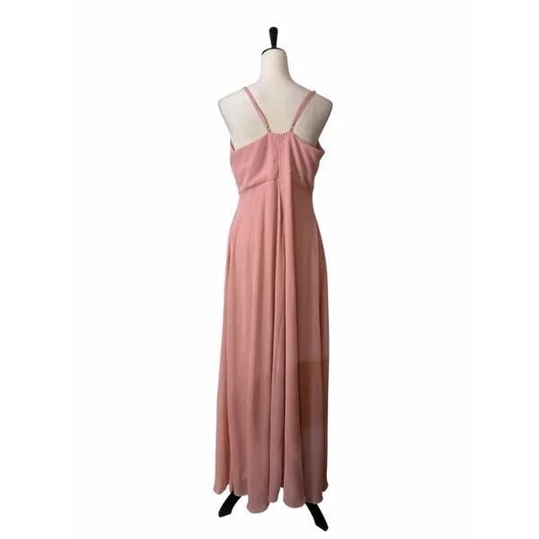 Birdy Grey Theresa Chiffon Gown Size L Ruffle Bridesmaid Dress Dusty Rose NWT - Image 8