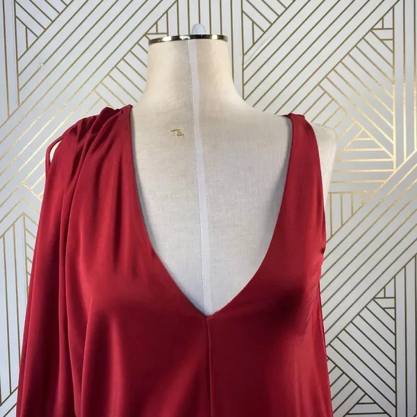 Haute Hippie Crimson Crush‎ Cowl Sleeve Mini Dress - Image 4