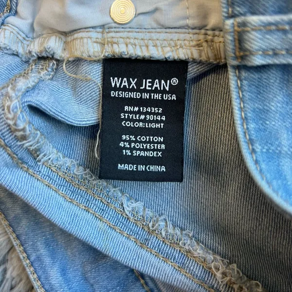 WAX JEAN, LOS ANGELES, Large BLUE DENIM CUT OFF SHORTS, JR'S WAIST - Image 4