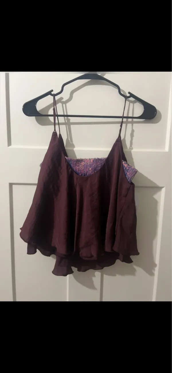 Free People Purple Sequin Top - Image 3