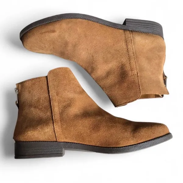 Steve Madden Women’s Tan Suede Ankle Booties with Back Zip Size 10M - Image 6