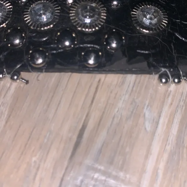 Mountain West Rhinestone Black Leather Belt Womens Studded Western - Image 5