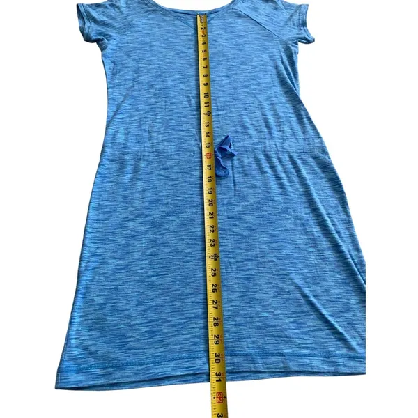 Columbia T-Shirt Dress‎ Womens Medium Blue Space Dye Drawstring Casual Gorpcore - Image 5