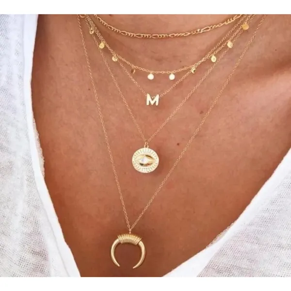 Boutique NEW Women's Letter F Dainty 14k Gold‎ Filled Block Necklace, 16-18” - Image 5
