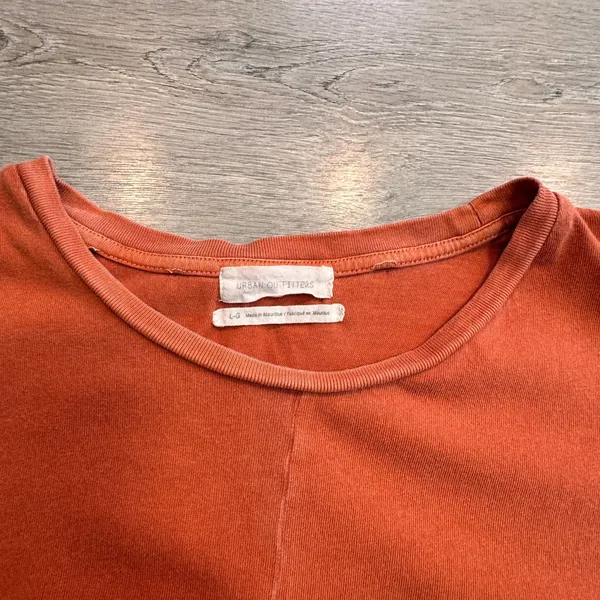 Urban Outfitters Cropped T-Shirt Short Sleeve Casual Everyday Top Orange Large L - Image 3