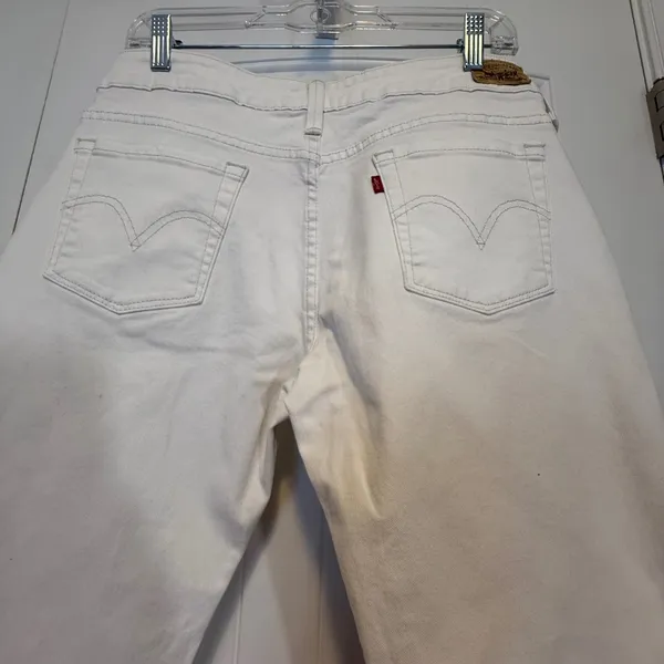 Levis 545 Low Bootcut Jeans Sz 10 Womens‎ White Low Rise Denim Pants Summer Chic - Image 4