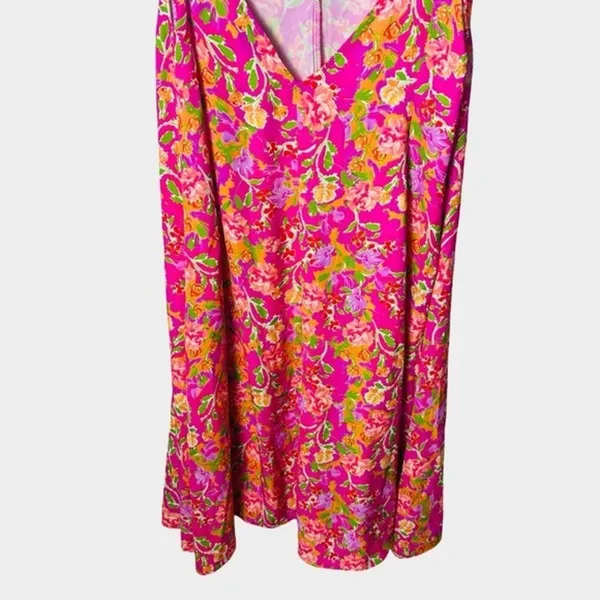 RESA Hannah Floral Midi‎ Slip Dress Small Pink Floral Fiji Print V Neck - Image 8