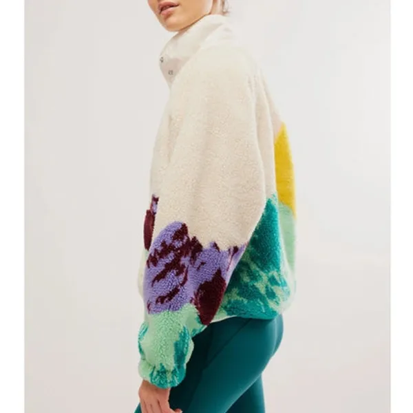 NEW Free People Movement Hit The Slopes Sunrise Summit Fleece Button Jacket XS - Image 6