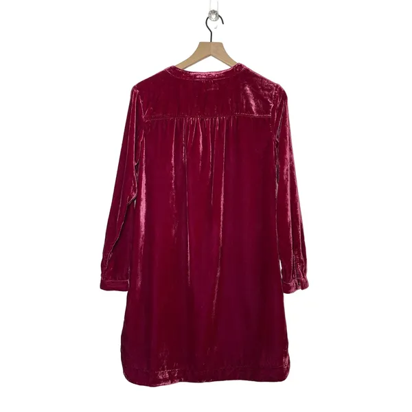 NEW Anthropologie Women's Size XS Melody Velvet‎ Tunic Dress Raspberry Pink Red - Image 3