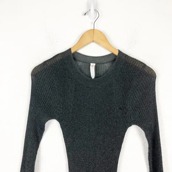 Daily Practice by Anthropologie Sheer Sparkle Sweater Midi Dress Medium Knit - Image 5