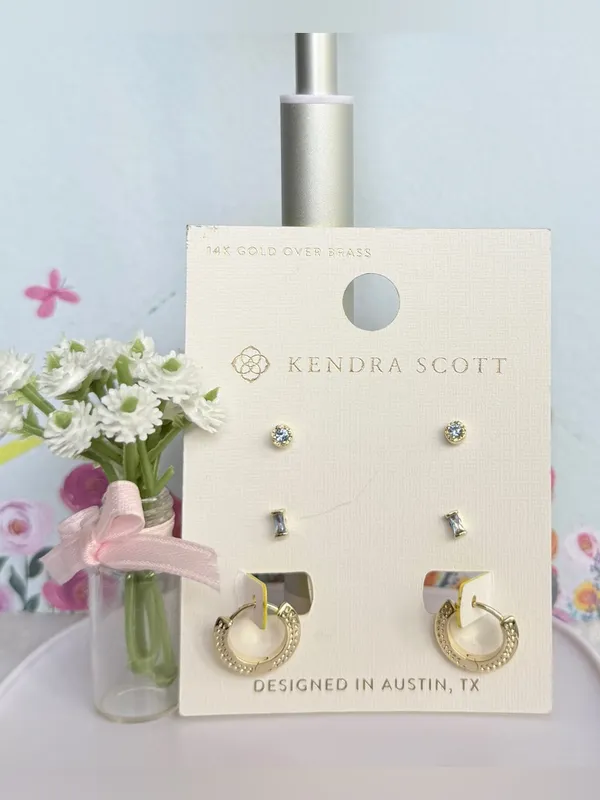 Kendra Scott Mandy Stud Earring
Set 3pc Gold/Blue - Image 3