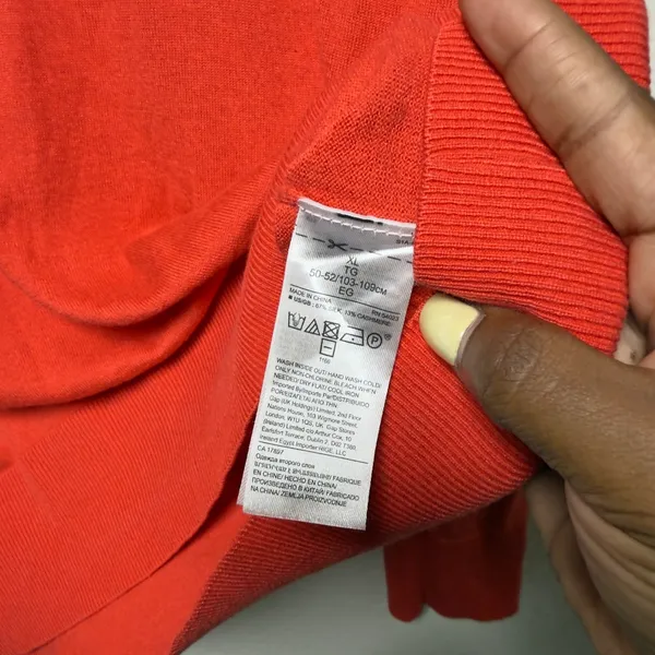 Banana Republic Women Silk Cashmere Sweater XL Red Crewneck Luxury Lightweight - Image 5