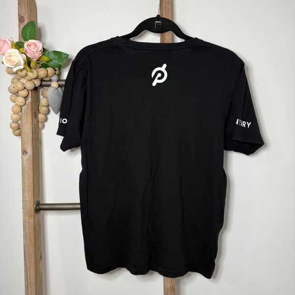 Peloton Black T Shirt Women's Size Medium 100 Century Logo Athletic - Image 3