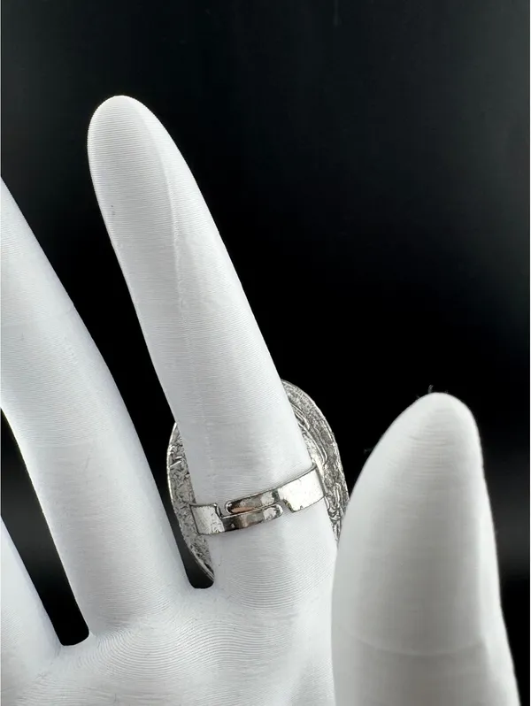Vintage Style Black Onyx Statement Ring Silver - Image 3