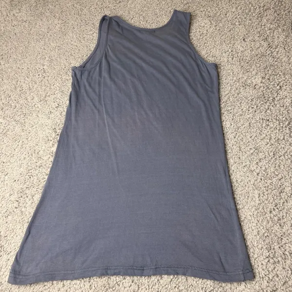 Motto Gray Beaded Crochet Bib Tank Top Womens Large Cotton Boho Sleeveless M6560 - Image 2