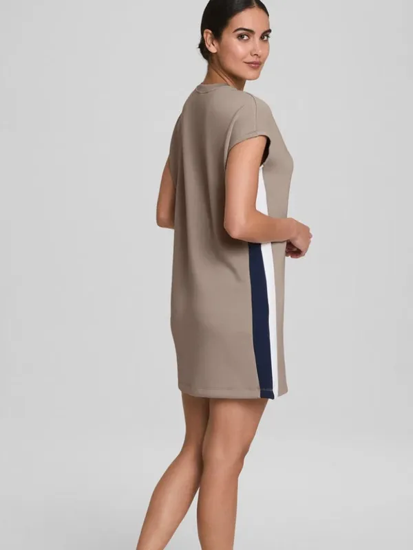 SPANX AIRESSENTIALS COLORBLOCK MINI T-SHIRT DRESS, Beige, Small, NEW NWT - Image 3