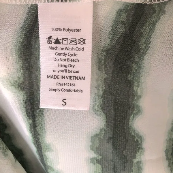 Lularoe Shirley women’s Kimono White With Green Tie Dye Sheer Chiffon Size S - Image 9