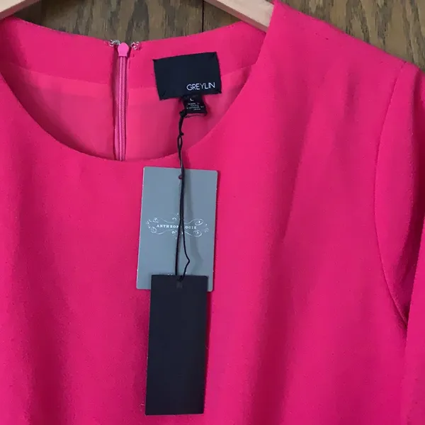 Greylin Anthropologie‎ bright pink fit and flare dress new - Image 3