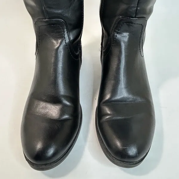 Tommy Hilfiger Leather Riding Boots, Black and Brown Colorblock Design, size 7.5 - Image 5