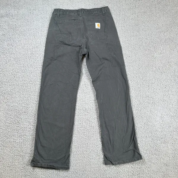 Carhartt Womens Carpenter Work Pants 14 28x28 Gray Canvas Stretch Utility Cotton - Image 2