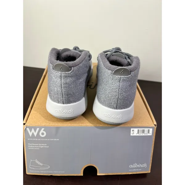 NIB Allbirds Wool Runner-Up Mizzle Grey Water-Repellent Sneakers Size 6 - Image 10