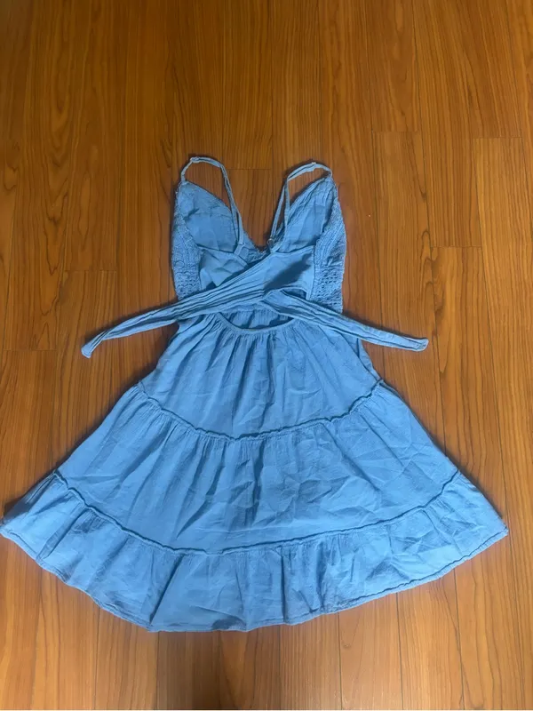 Altar'd State June Blue Crochet Mini Dress Small - Image 5